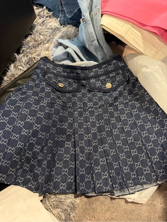 Gucci Dresses & Skirts - Denim pleated Gucci mini skirt